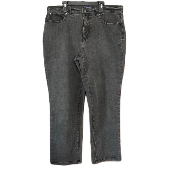 Charter Club Women’s Black High Waist Denim Curvy Slim Jeans Pants Size 16 Short - Picture 1 of 9